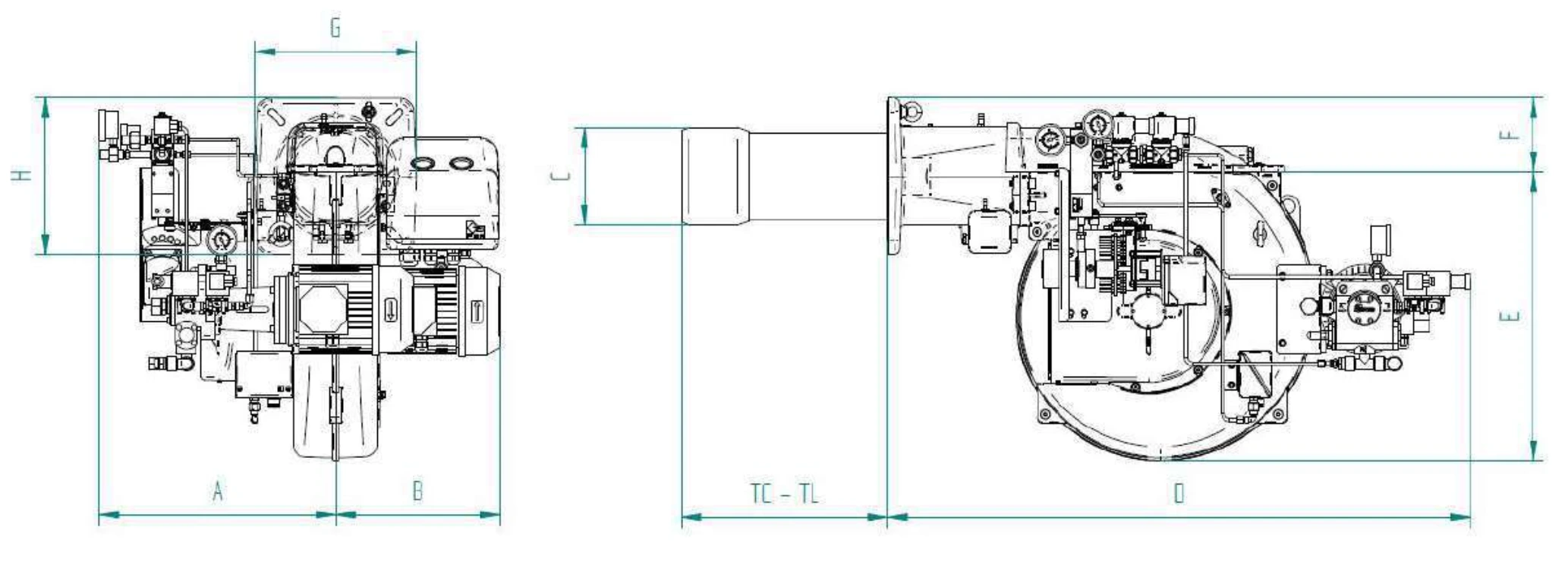 Габаритный чертёж FBR FGP 100/M EVO