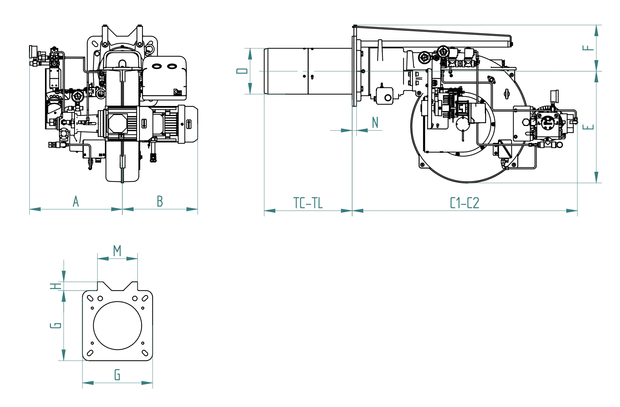 Габаритный чертёж FBR FGP 130/M EVO