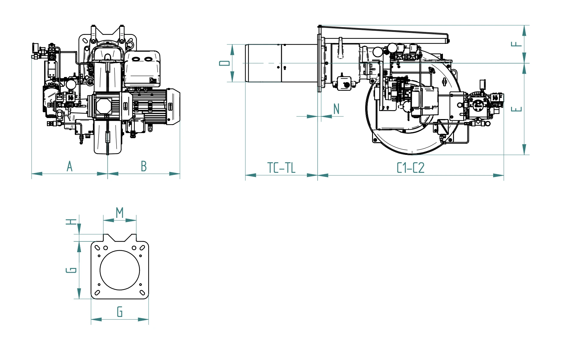Габаритный чертёж FBR FGP 160/M