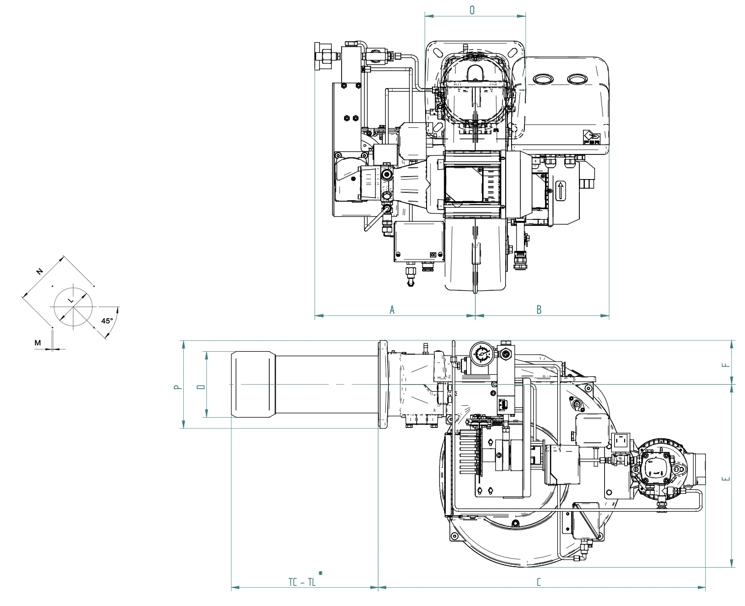 Габаритный чертёж FBR FGP 50/M EVO