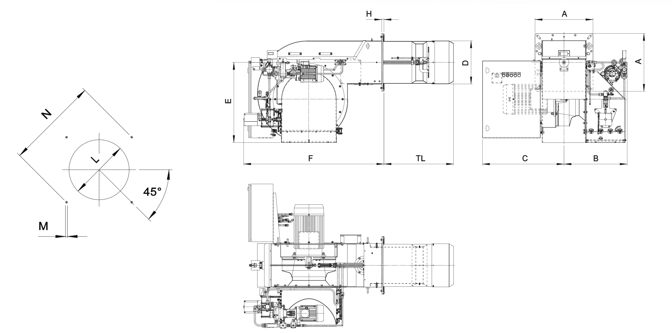 Габаритный чертёж FBR FGP 650/M EL