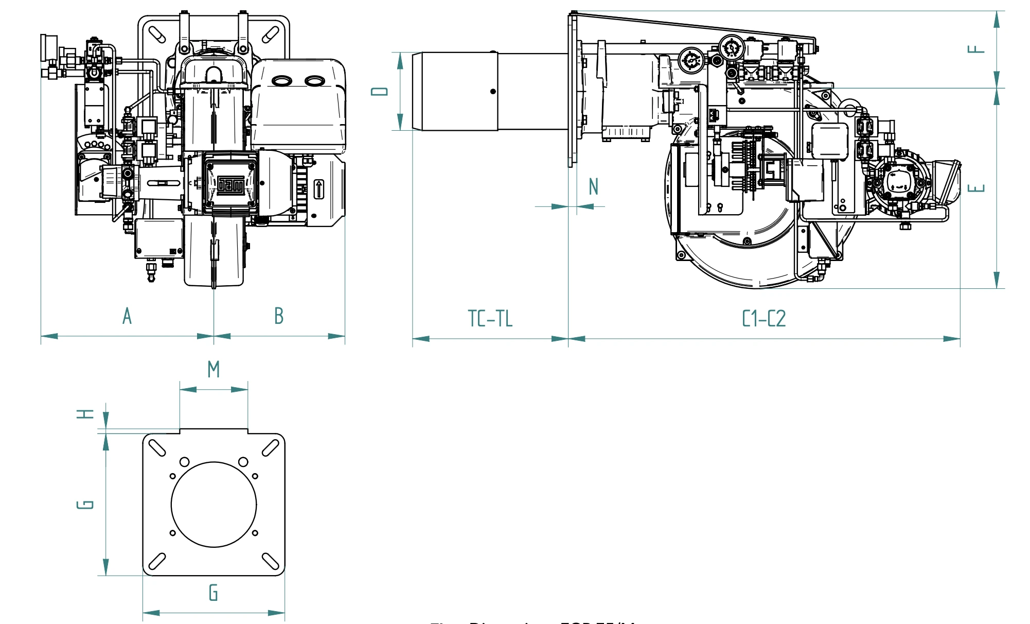 Габаритный чертёж FBR FGP 75/M