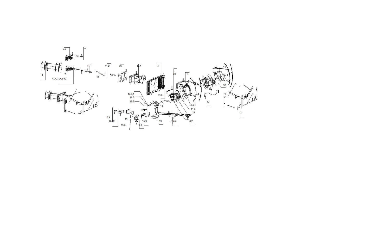 Деталировка G X5S TC и TL, чертёж 001613_1A