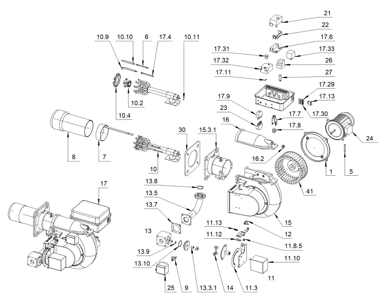 Деталировка GAS XP 60/M CE EVO TC и TL, чертёж 002448_1J