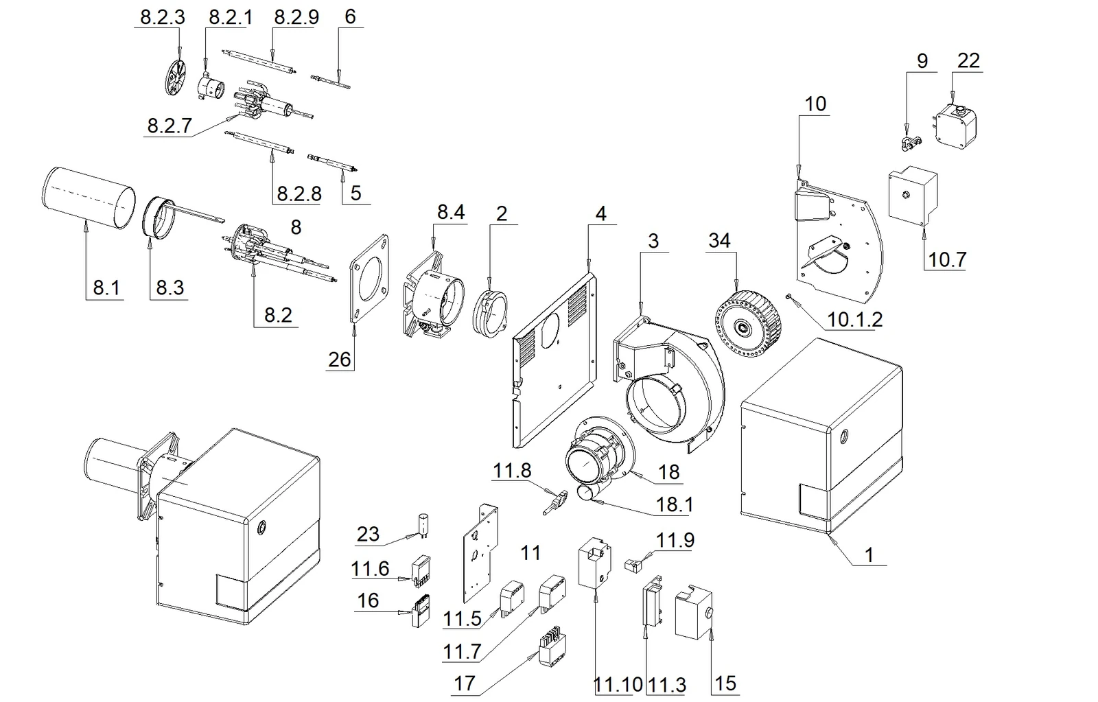 Деталировка GAS X 1/2 CE TL, чертёж 006779_1D
