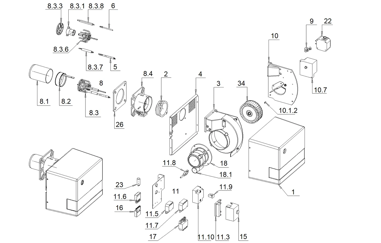 Деталировка GAS X 2/2 CE TC и TL, чертёж 006782_1D